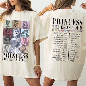 Princess Eras Tour Comfort Colors Shirt, Disney Princess Tour Tee, Disney Princess Characters Shirt, Disney Girl Trip Shirt,Disneyland Shirt