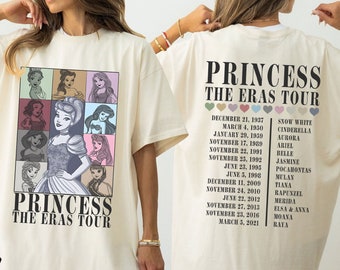 Princess Eras Tour Comfort Colors Shirt, Disney Princess Tour Tee, Disney Princess Characters Shirt, Disney Girl Trip Shirt,Disneyland Shirt