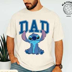 Vintage Dad Cool Stitch Shirt, Collegiate Style Lilo & Stitch Tee, Funny Disney Dad Graphic Shirt
