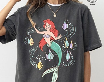 Retro Vintage Ariel The Little Mermaid Shirt, Ariel Mermaid Shirt, Disney Princess Shirt, Vintage Retro Ariel Shirt, Ariel Flounder Shirt