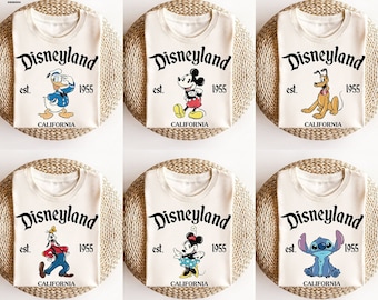 Retro Disneyland Est 1955 Shirt, Disney All Characters Shirt, Mickey And Friends Shirt, Disney Group Shirt, Disney Family Shirt, Disney Trip