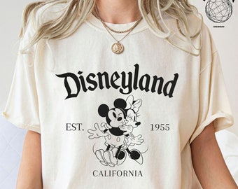 Mickey and Minnie EST 1955 Shirt, Retro Disneyland Comfort Colors Shirt, Disneyland Shirt, Retro Disney Tee, Disney Family Vacation Shirt