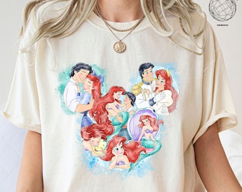 The Little Mermaid Mickey Ears T-shirt, The Little Mermaid Ariel Shirt, Disney Princess Shirt, Ariel Shirt, Disney Matching Shirt