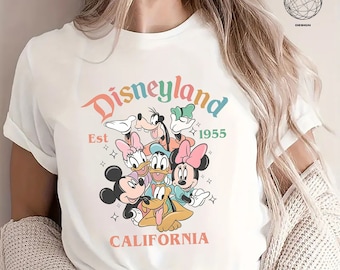 Retro Mickey And Friends Disneyland Est 1955 Comfort Colors Shirt, Disneyland Shirt, Disney Family Shirts, Magic Kingdom, Disneyworld Shirts