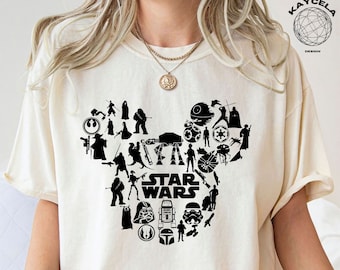 Star Wars Mickey Ears Shirt, Disney Star Wars Shirt, Star Wars Characters Shirt, Disney Trip 2024 Shirt, Retro Disney Shirt