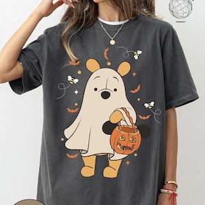 Halloween Winnie The Pooh Shirt, Pooh Ghost Halloween Shirt, Spooky Season Shirt, Pooh Shirt, Cute Fall Shirt, Halloween Women&#39;s Shirt