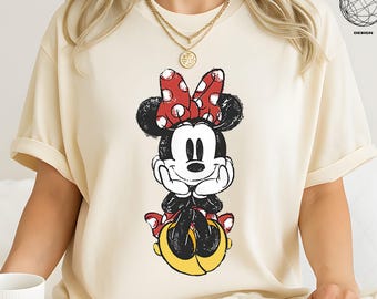 Disney Classic Minnie Mouse Shirt Retro Minnie T-Shirt for Disneyland Trip, Disneyland Holiday Family Matching Shirt, Disney Minnie Gift Tee