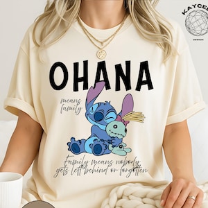 Ohana Means Family T-Shirt, Disney Stitch Family Shirt, Cute Lilo & Stitch Matching Tee for Disney or Hawaii Trips