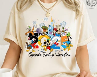 Personalized Disney trip 2025 shirt, Family trip group matching shirt, WDW Disneyworld Mickey & friends Tee, Family vacation shirts
