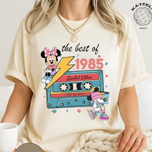 1985 Limited Edition Retro Cassette Shirt, Mickey and Minnie Shirt, Disney Limited Edition T-Shirt, Disney Top 40 Hits, 40th Birthday Tee