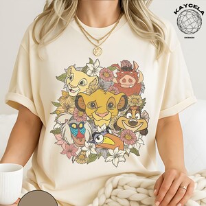 Vintage Disney Lion King Shirt, Retro Lion King Floral Shirt, Simba Timon Pumbaa, Animal Kingdom Shirt, Disney Family Trip Tee
