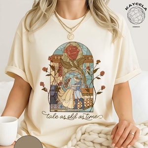 Comfort Colors Tale as Old as Time Shirt, Retro Beauty and the Beast T-Shirt, Disney Princess Shirt, Belle Beauty Princess Tees