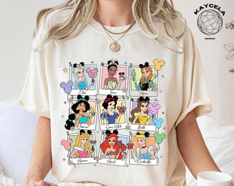 Retro Princesses Comfort Colors Shirt, Disney Princess Shirt, Disney Shirt, Balloon Shirt, Disney Trip Shirt, Belle Shirt, Tiana Shirt