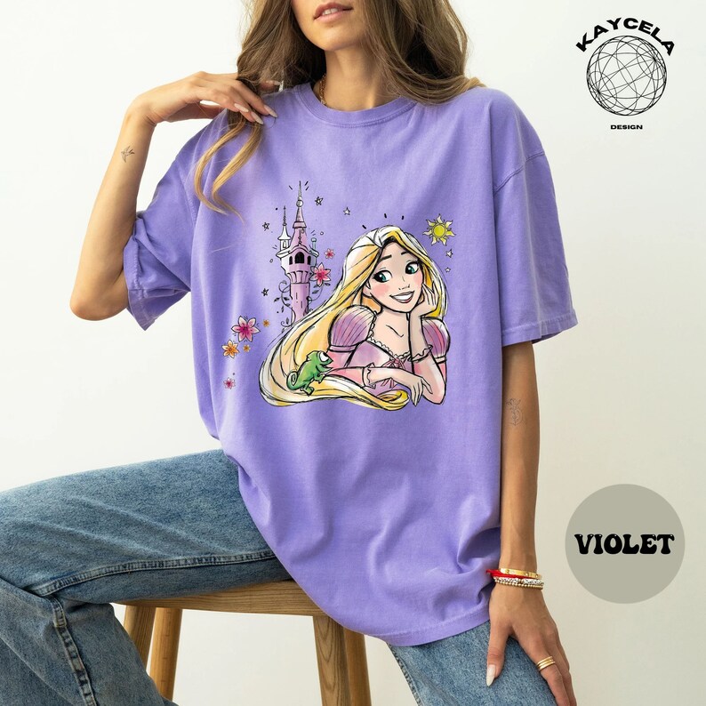 Rapunzel Tangled Comfort Colors Shirt, Floral Rapunzel Shirt, WDW ...