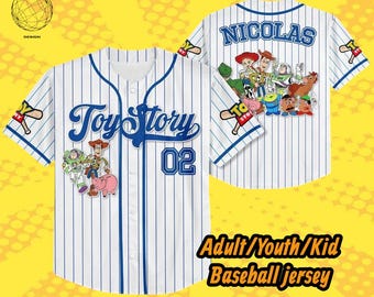 Custom Toy Story Baseball Jersey, Personalized Disney Toy Story Jersey, Disney Baseball Team Outfit, Toy Story Birthday Gift Jersey