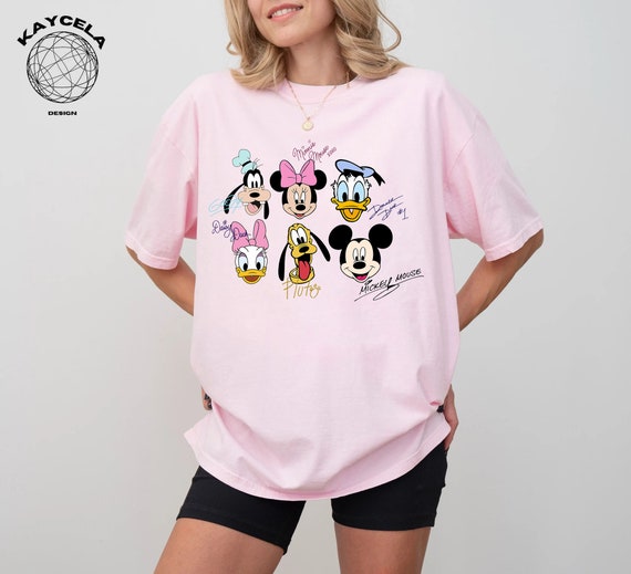 Mickey and Friends With Signatures Shirt, Mickey and Friends