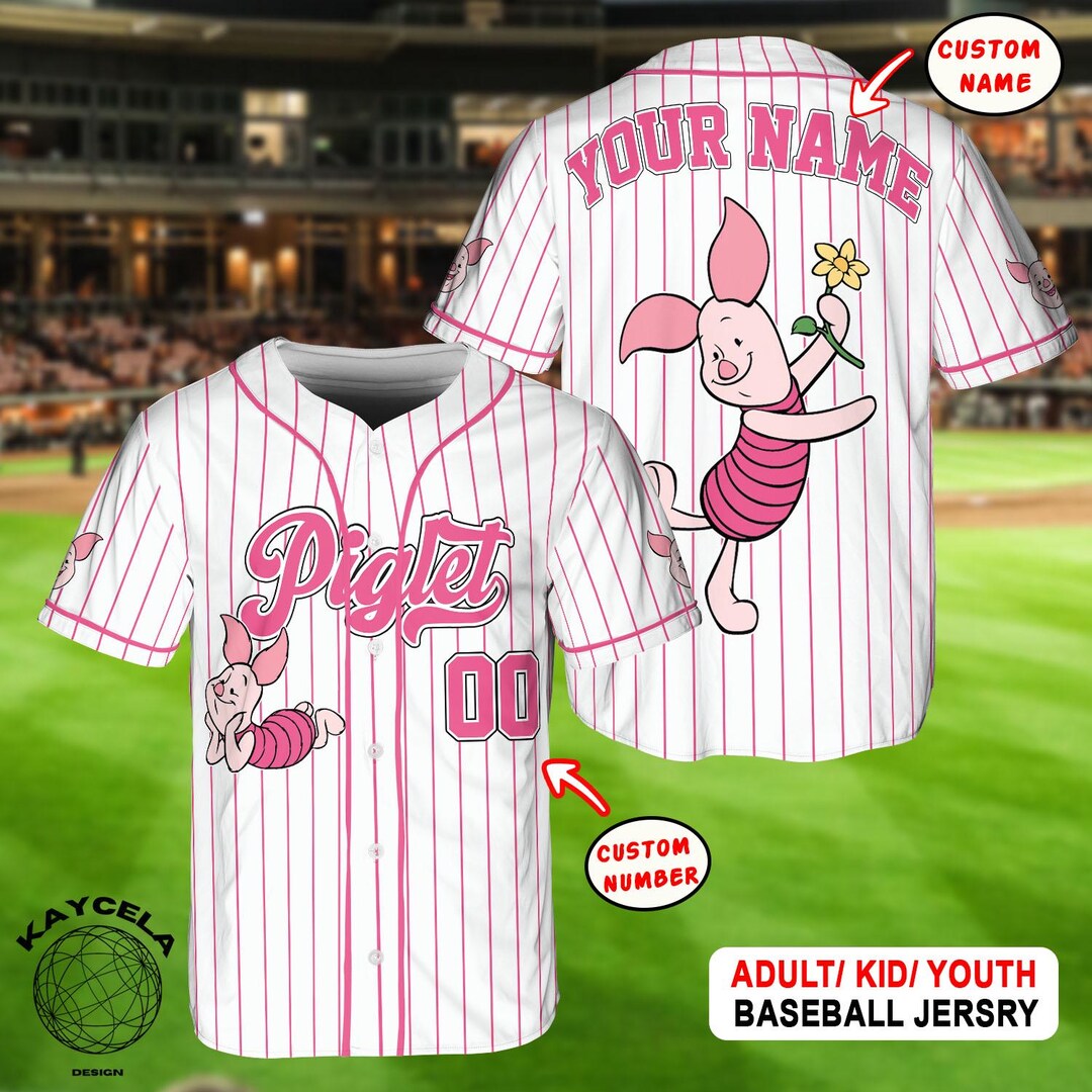 Custom Disney Piglet Baseball Jersey, Winnie the Pooh Shirt ...