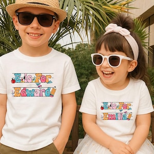 Back To School Personalized Alphabet Kids Shirt, Back to School Shirt, Mickey & Friends First Day of School shirt, Teacher Gifts