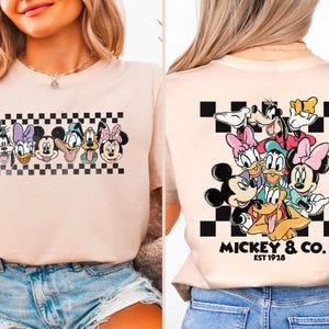 Vintage Mickey & Co Est 1928 Shirt, Mickey And Friends Shirt, Disney Family Vacation Checkered Shirt, Disneyland Shirts, Disney Trip Tee