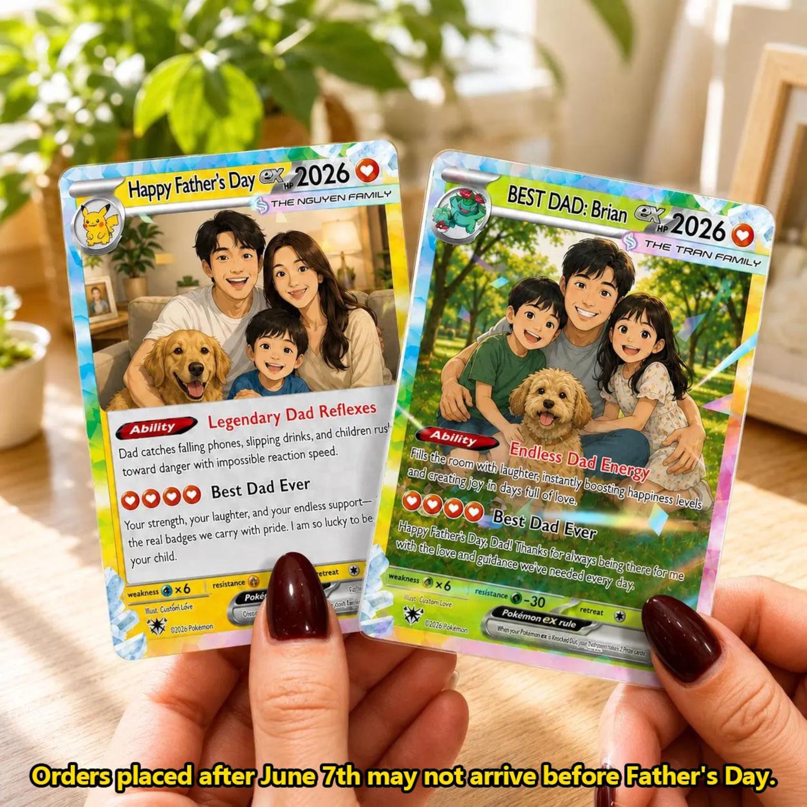 Personalized Family Card, Custom Anniversary & Kid Card, Gift for Dad ...