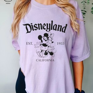 Mickey and Minnie EST 1955 Shirt, Retro Disneyland Comfort Colors Shirt, Disneyland Shirt, Retro Disney Tee, Disney Family Vacation Shirt image 4