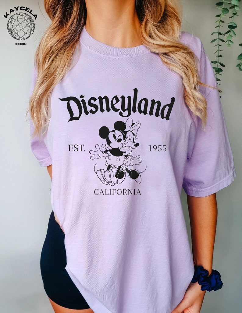 Mickey and Minnie EST 1955 Shirt, Retro Disneyland Comfort Colors Shirt, Disneyland Shirt, Retro Disney Tee, Disney Family Vacation Shirt image 4