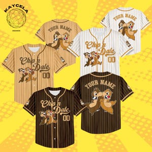 Custom Chip and Dale Baseball Jersey, Disney Chip and Dale Jersey Shirt, Disneyland Baseball Team Outfit, Disney Birthday Gift