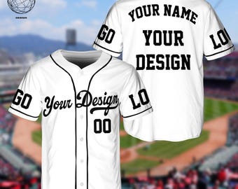 Camiseta de béisbol personalizada con nombre y número, uniforme del equipo, conjunto familiar a juego, regalo de cumpleaños para todas las edades.