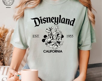 Retro Mickey And Friends Disneyland Est 1955 Comfort Colors Shirt, Disneyland Shirt, Disney Family Shirts, Magic Kingdom, Disneyworld Shirts