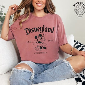 Mickey and Minnie EST 1955 Shirt, Retro Disneyland Comfort Colors Shirt, Disneyland Shirt, Retro Disney Tee, Disney Family Vacation Shirt image 3