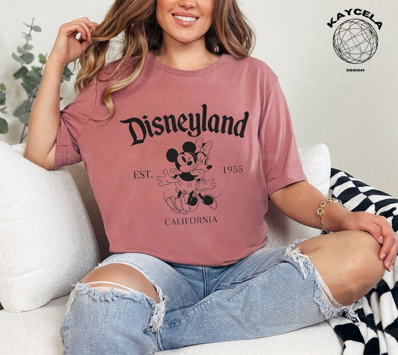 Mickey and Minnie EST 1955 Shirt, Retro Disneyland Comfort Colors Shirt, Disneyland Shirt, Retro Disney Tee, Disney Family Vacation Shirt image 3