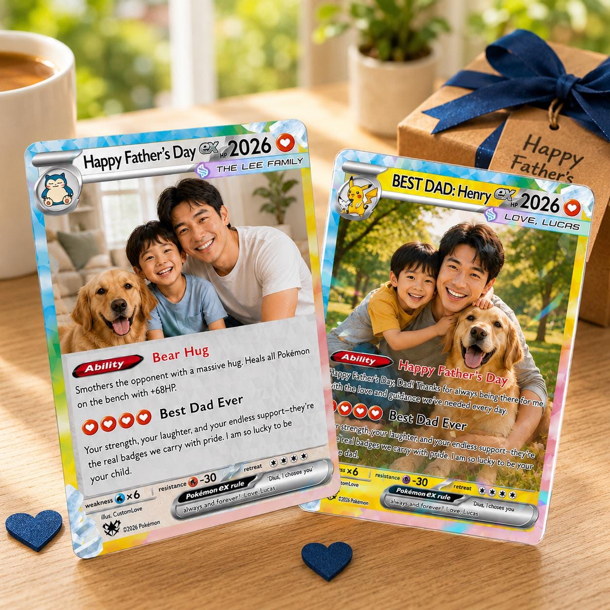 Personalized Family Card, Custom Anniversary & Kid Card, Gift for Dad ...