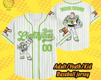 Custom Disney Toy Story Buzz Lightyear Baseball Jersey, Personalized Buzz Lightyear Jersey, Disney Toy Story Baseball Team Outfit, Buzz Gift