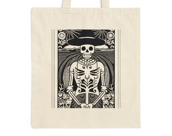 Trädgårdsmästaren Skelett Memento Mori Bomull Canvas Tygväska