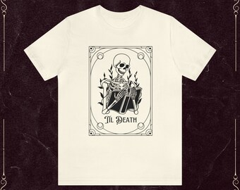 Skelettläsare T-shirt: Memento Mori, Dark Academia-stil