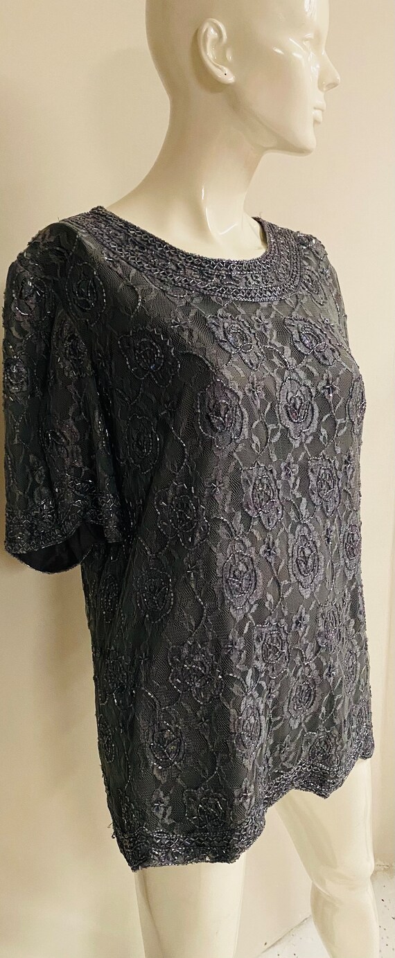GRAY SEQUIN TOP - image 7