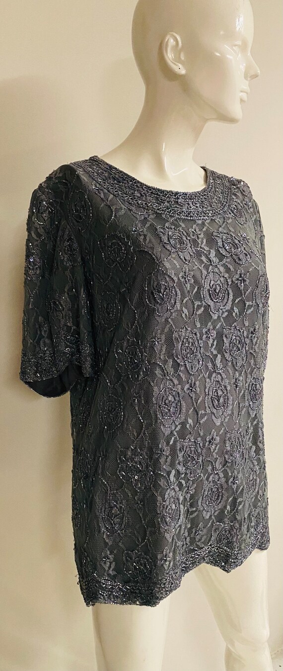 GRAY SEQUIN TOP - image 4