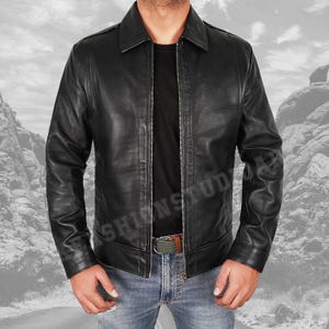 Handmade Lambskin Motorcycle Jacket – Distressed Leather Coat – Brown & Black Men’s Biker Style – Vintage Moto Jacket – Leather Outerwear