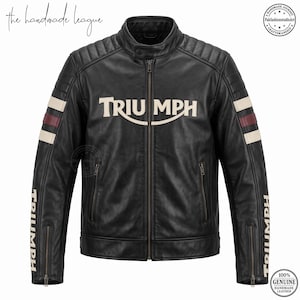 Triumph motorcycle leather jacket - Etsy 日本