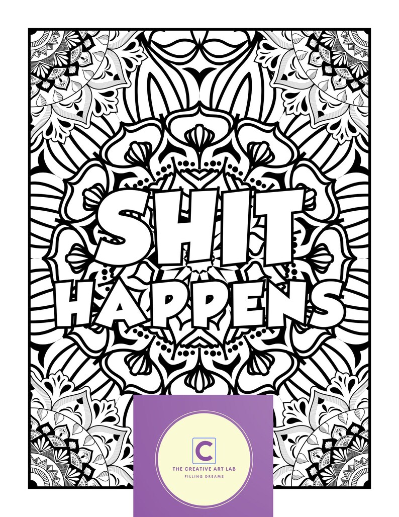 17 Motivational Swear Words Coloring Pages - Etsy