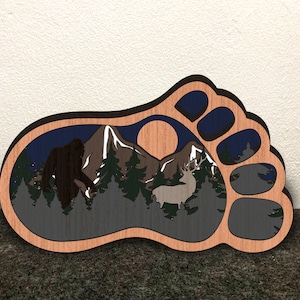 Bigfoot svg, Big Foot Svg, Yeti Svg, Sasquatch Svg, Vector Cut file for Glowforge, Cricut, Silhouette - 8 Layer Art Piece