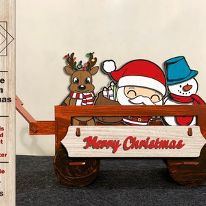 Santa Christmas svg, Add on for Interchangeable Wagon/Crate Shelf Sitter - Santa Christmas svg, Glowforge