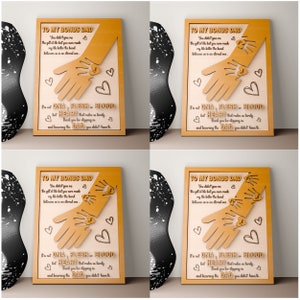 Gepersonaliseerde vader en kind handen hart stand decor SVG, cadeau voor papa, Vaderdag SVG, Vaderdag cadeaus SVG, Glowforge SVG-bestanden