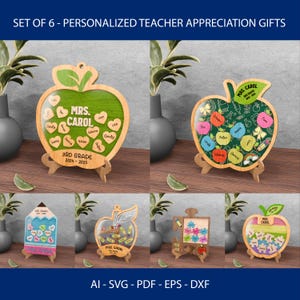 Cadeau personnalisé de remerciement pour enseignant, cadeau de fin d'année, aimant shaker enseignant, cadeau de remerciement pour enseignant, enseigne Apple enseignant, fichiers Glowforge