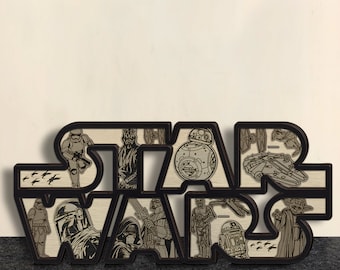 Laser cut fles - 6 Layer Art Piece for Glowforge - SVG - PDF, Multi-layer