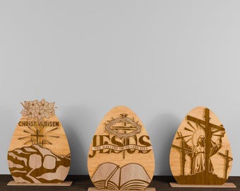 Easter Decor Laser Cut Files: Jesus and Cross SVG Bundle (Digital Download)