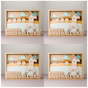 Baseball Personalizowany wystrój dla taty i dziecka SVG, prezent dla taty, dzień ojca svg, prezenty na dzień ojca svg, pliki svg Glowforge