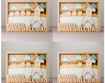Personalized Baseball Dad Decor SVG, Father's Day Laser Cut Files