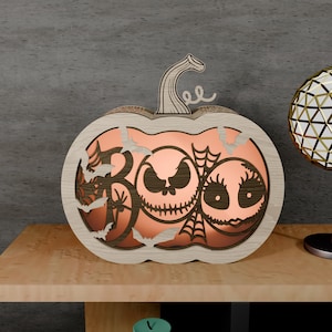 Boo Pumpkin Lightbox SVG: Halloween Laser Cut File (Digital Download