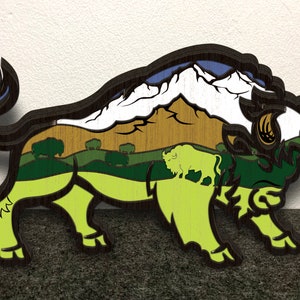 Bull SVG,laser cut files, 7 Layer Art Piece for Glowforge